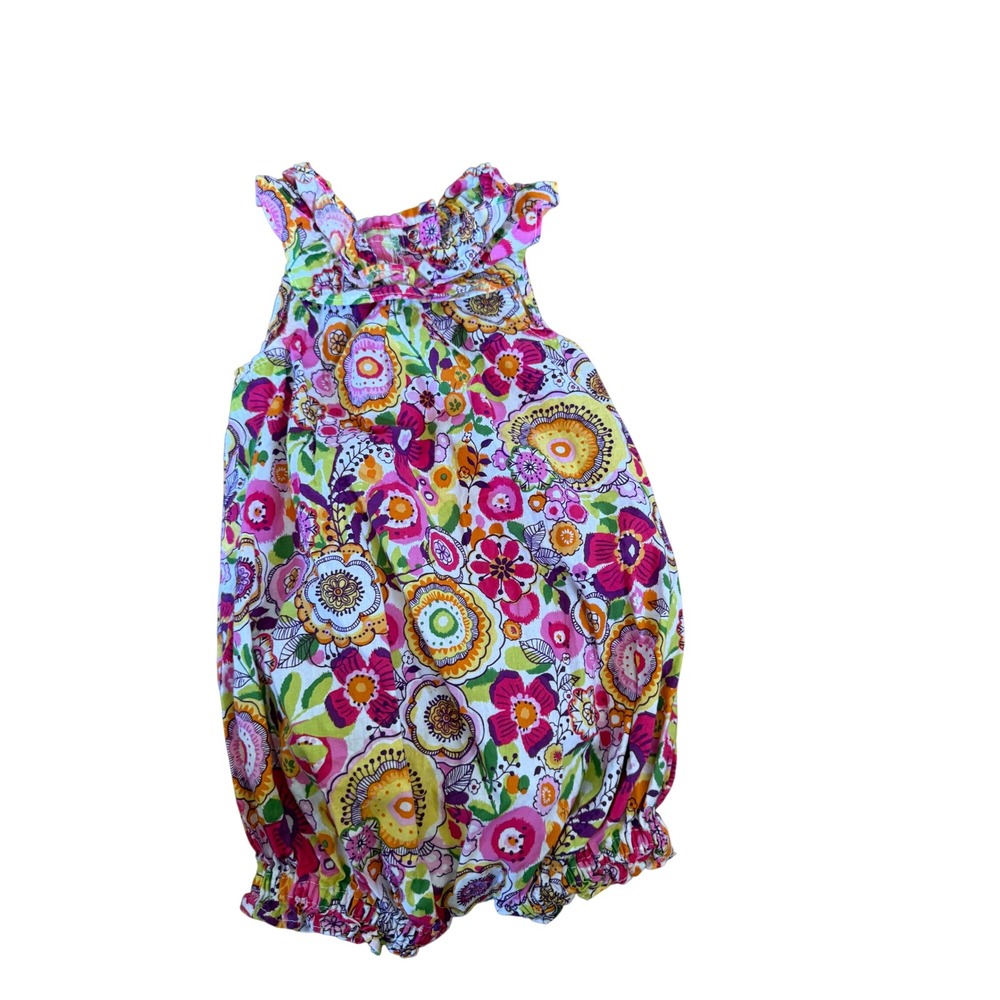 Vera Bradley Baby Floral Paisley Bubble Romper Sunsuit 6-9 Months Multi-Color